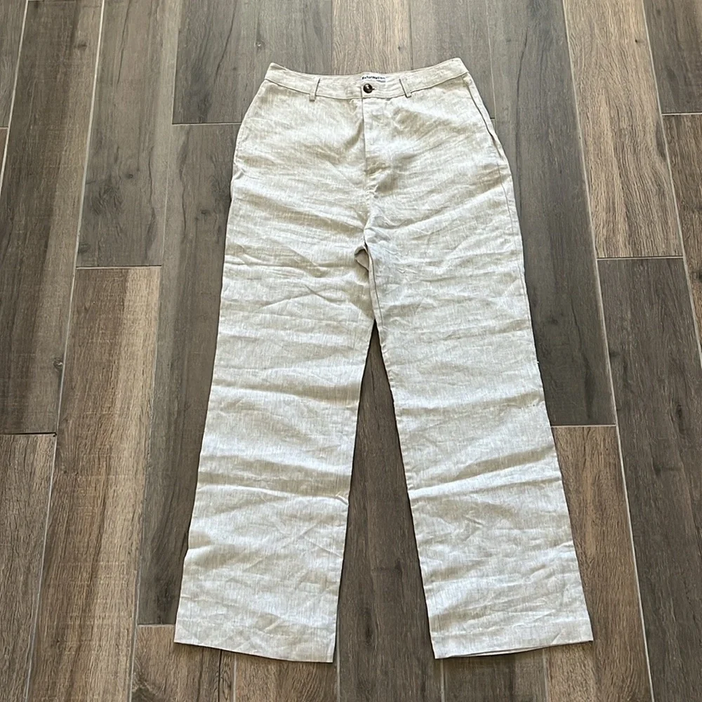 NEW Reformation Freddie Wide Leg Linen Pants 10